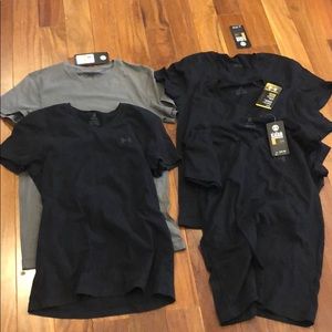 Lot of 5 under armour charged cotton under shirts